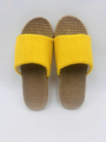 Bright Yellow Straw Slippers