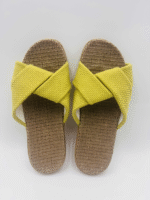Cross-Strap Woven Straw Slippers