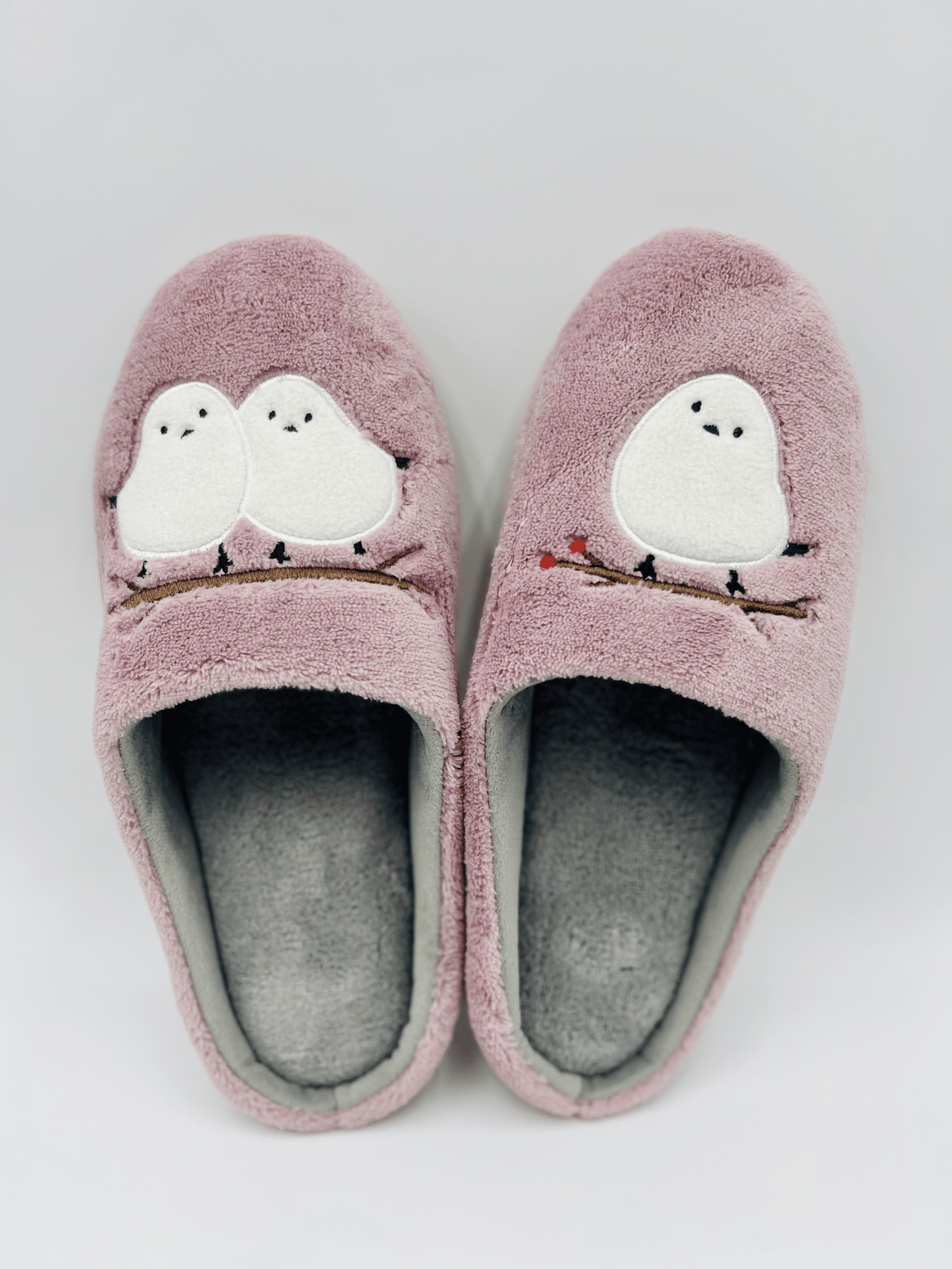 图片1 Cute Bird Embroidered Slippers - Image 1