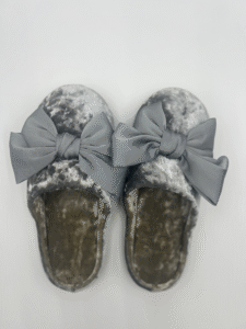 Bow-Tie Velvet Slippers