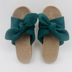 Bow-Tie Straw Slippers