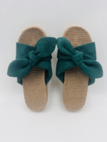 Bow-Tie Straw Slippers