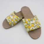 Lemon Flower Straw Slippers
