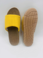 Bright Yellow Straw Slippers - Image 2